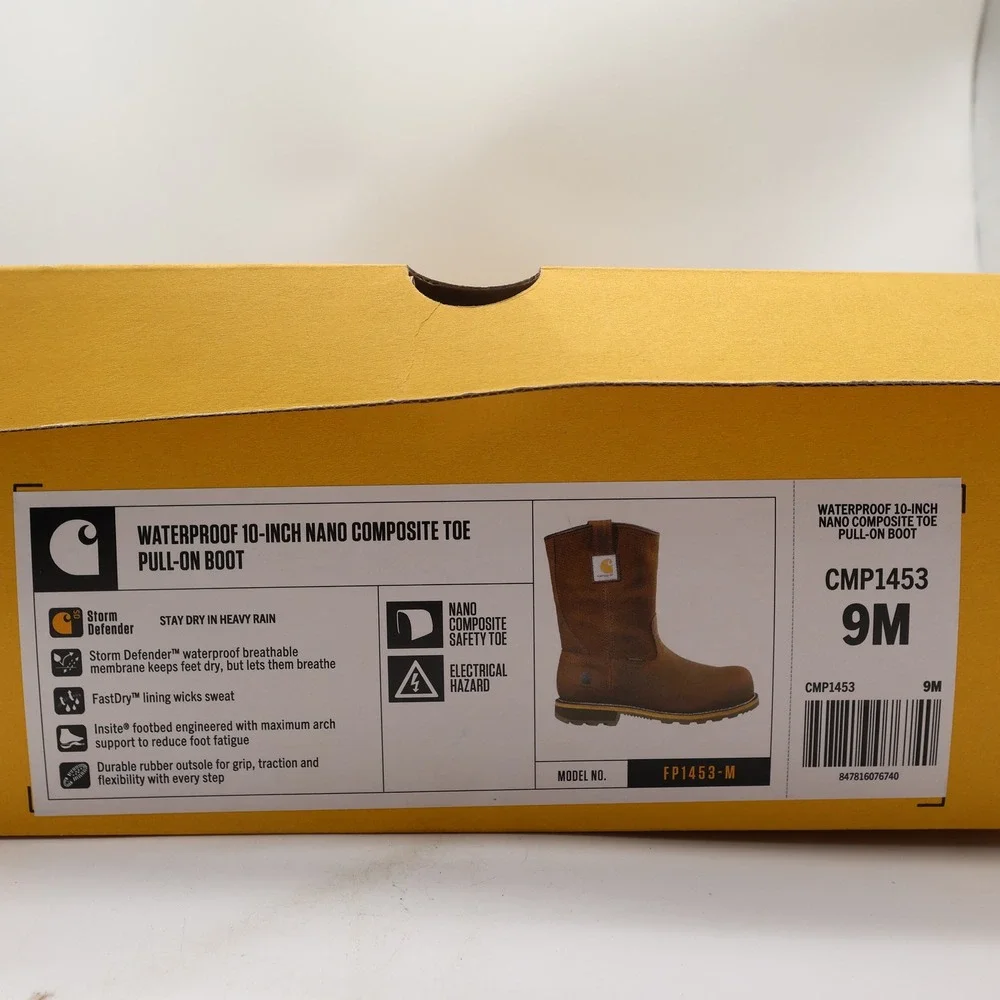 Carhartt Work Boots Mens 9 M Pull-On Waterproof Composite Toe CMP1453 NIB